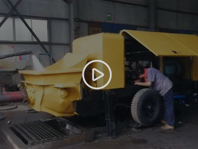 山東力源機械80混凝土泵出廠(chǎng)前打壓測試，杠杠的